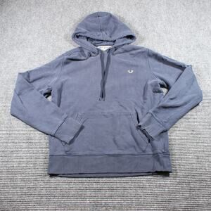 True Religion Horseshoe Logo Pullover Hoodie Slate Blue Men’s M